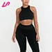 black sports bra crop top
