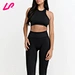black sports bra crop top